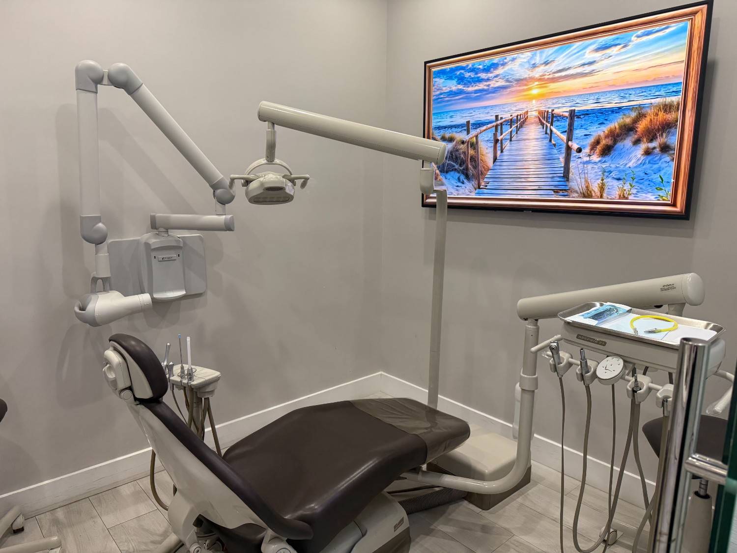 A treatment room at Caring Dental Pompano Beach